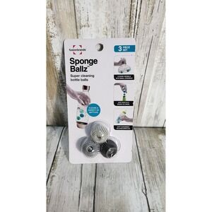 Fusionbrands Sponge Ballz Bottle‎ Brush Cleaner Set New Cleaning Scrubbing